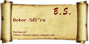 Bokor Sára névjegykártya